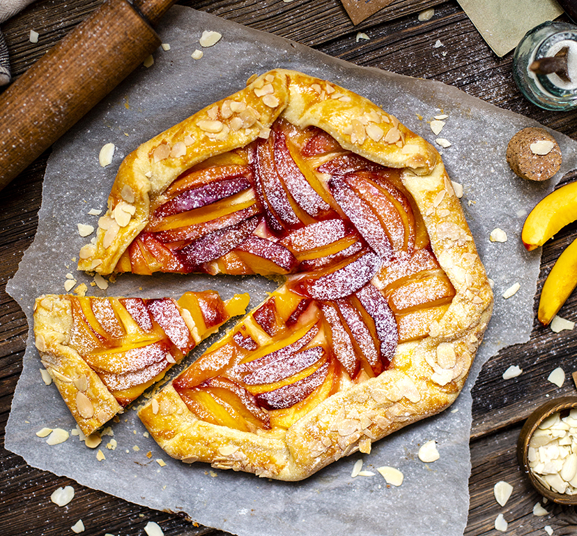 almond peach pie