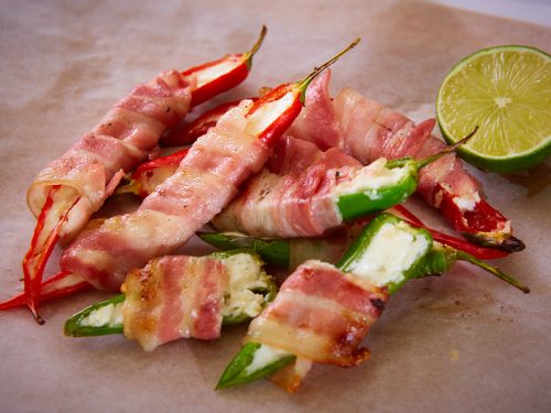 crispy bacon wrapped jalapeno poppers