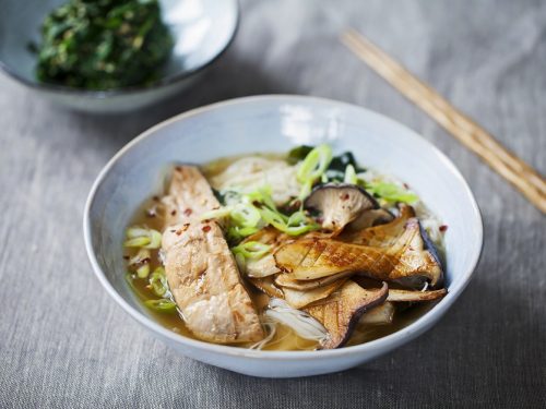 easy miso fish soup with soba