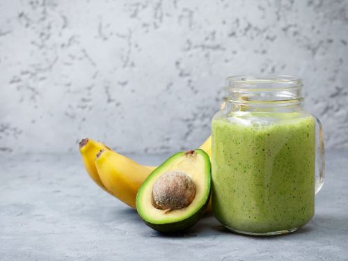 creamy banana avocado and spinach smoothie