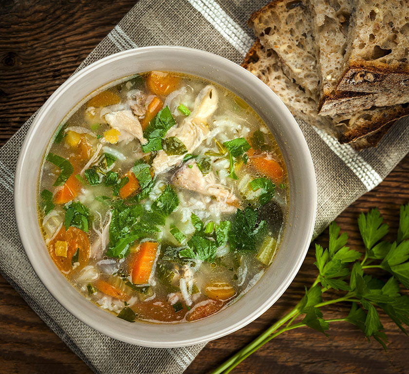 healthy chicken and rice soup