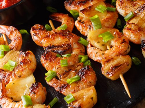 delicious honey garlic butter shrimp skewers