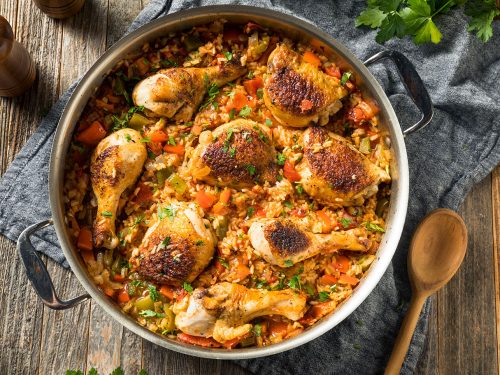 delicious one pan crispy arroz con pollo