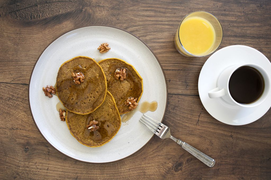 breakfast pumpkin pecan pancakes