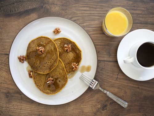 breakfast pumpkin pecan pancakes