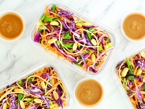 delicious thai noodle salad with peanut sauce