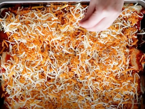 shredded pork enchiladas with roasted tomato sauce recipe