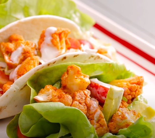 buffalo cauliflower tacos with ranch sauce recipe