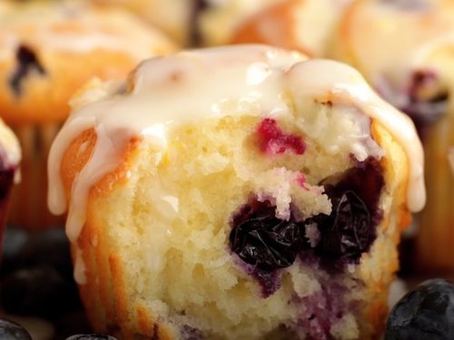 glazed blueberry doughnut muffins recipe