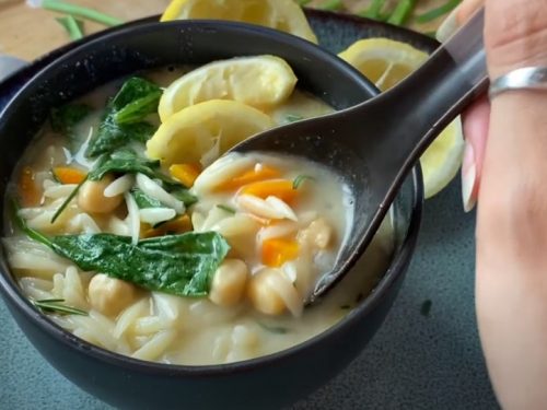 lemon orzo chickpea soup recipe