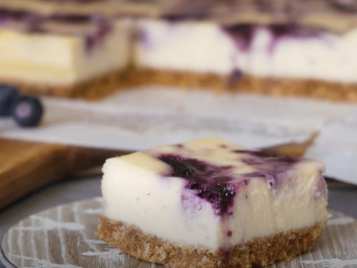 no bake creamy blueberry pecan squares recipe