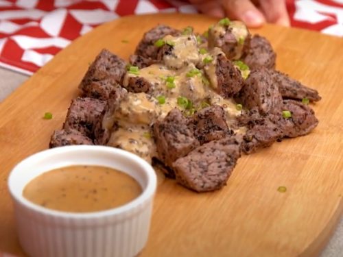 flank steak with creamy peppercorn sauce recipe