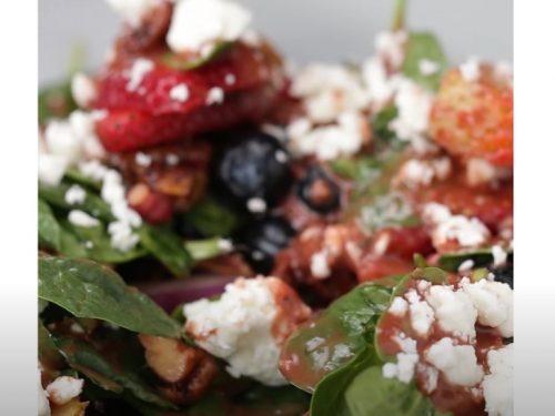 triple berry kale salad with creamy strawberry poppyseed dressing recipe