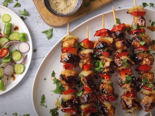 honey-garlic chicken skewers recipe