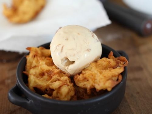 pumpkin fritters with vanilla ice cream recipe