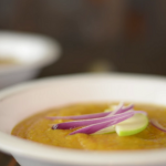 acorn squash and leek soup with pepitas recipe