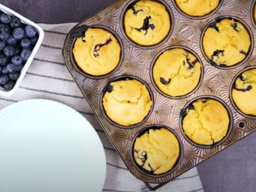 Banana-Blueberry Cornmeal Muffins Recipe