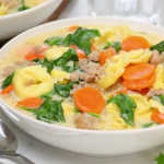 creamy chicken spinach and mushroom tortellini soup recipe