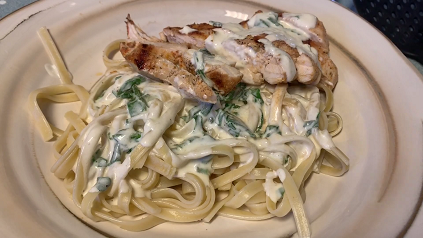 fettuccine with chicken spinach and creamy orange sauce recipe