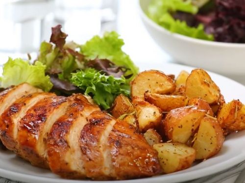 glazed honey balsamic chicken with potatoes recipe