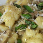 gnocchi with brussels sprouts chicken sausage and kale pesto recipe