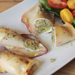 grilled sausage-stuffed calamari recipe