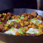 southwest baked ham and eggs potato hash recipe