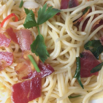 spaghetti with parmesan and bacon recipe