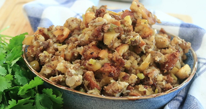 thanksgiving stuffing with sausage and apples recipe