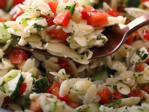 shrimp-and-orzo salad with greek flavors recipe