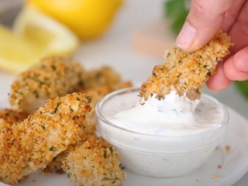 baked fish sticks with lemon caper sauce recipe