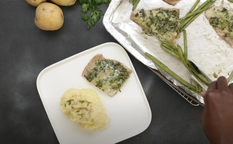 garlic roasted cod with mashed-potato crust recipe