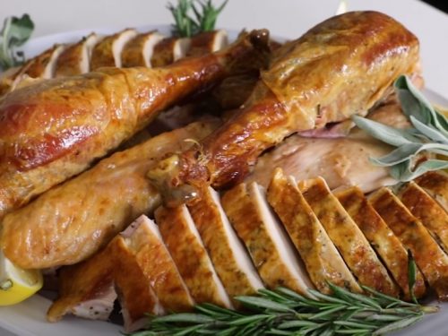 madeira-braised turkey with fried sage stuffing recipe