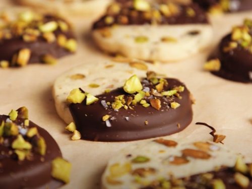 salted pistachio chocolate chunk slice recipe