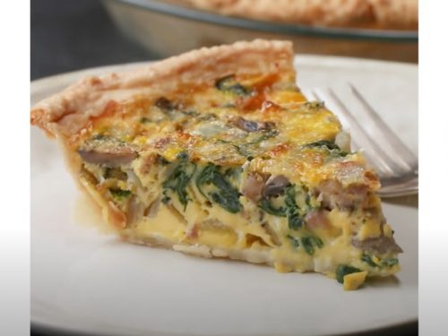 140 calorie cheesy sausage quiche recipe