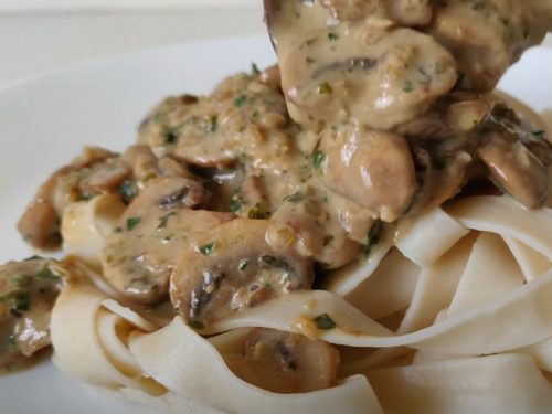 one pot ravioli in a creamy tomato beef sauce recipe