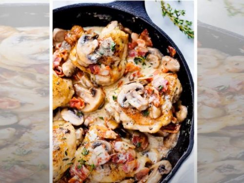 creamy bacon mushroom thyme chicken recipe