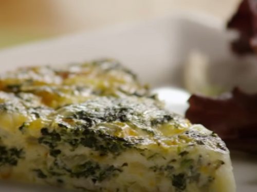 mushroom feta crustless quiche recipe