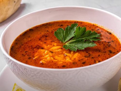 tomato and orzo soup with gorgonzola recipe