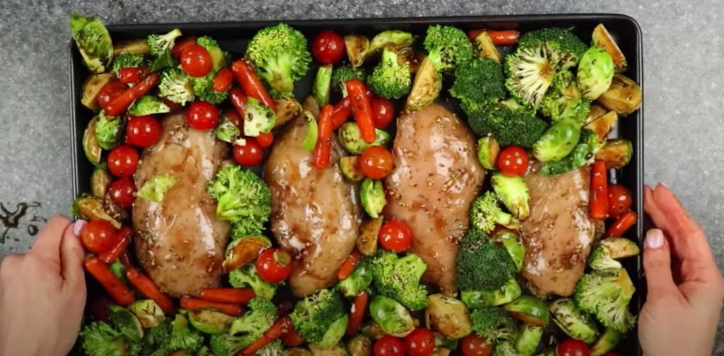 balsamic chicken and veggie sheet pan dinner recipe