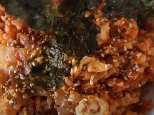 vegan korean kimchi fried rice recipe