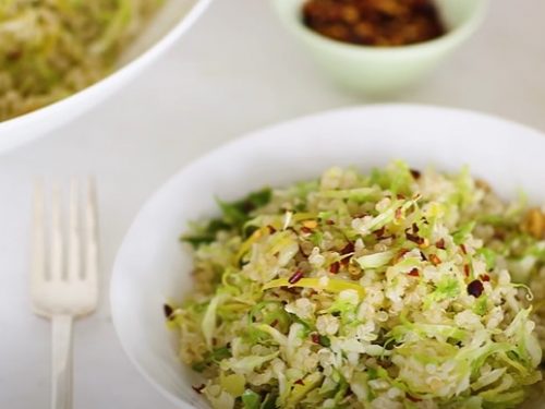 raw shredded brussels sprouts with lemon and oil recipe