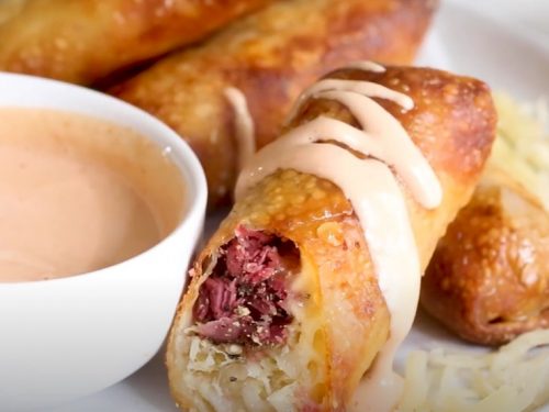 air fryer pastrami reuben egg rolls recipe