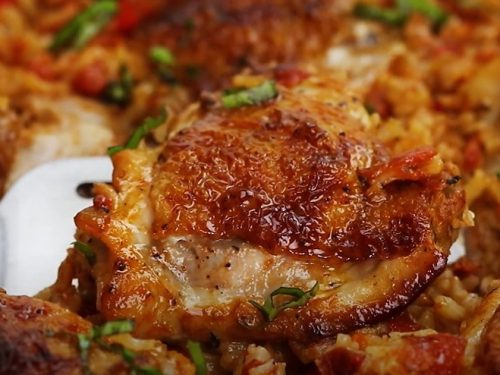 one pan tomato basil chicken and rice recipe