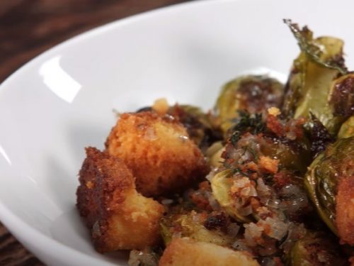 Cornbread Dressing with Brussels Sprouts Recipe