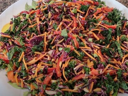 Asian Kale Slaw with Ginger Peanut Dressing Recipe