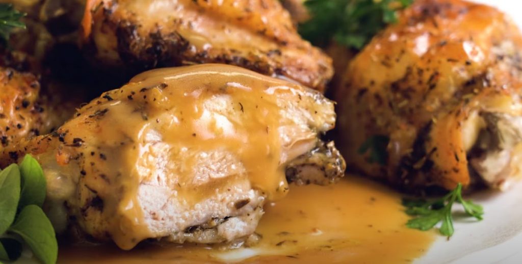 Baked Chicken with Ham Gravy Recipe