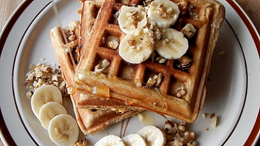 banana waffles with pecans recipe