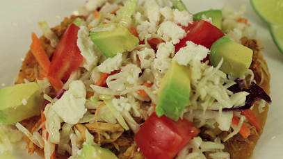 chicken and feta tostadas recipe