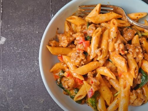 Creamy Tuscan Sausage Pasta Recipe